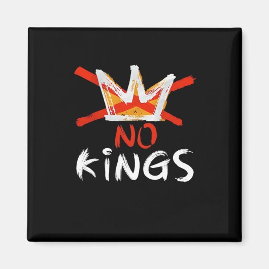Geen Koning Grappig Citaat Retro Creatieve Stijl Magneet (Voorkant)