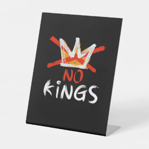 Geen Koning Grappige Citaten Retro Creatieve Stijl Reclamebord Met Voetstuk