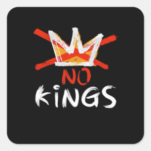 Geen Koning Grappige Citaten Retro Creatieve Stijl Vierkante Sticker