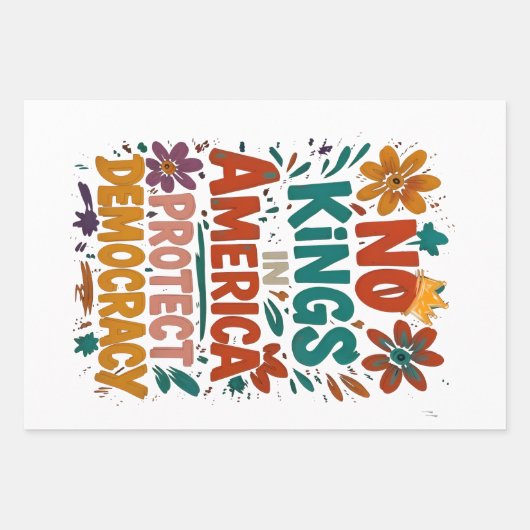 Geen Koning In Amerika Amerikaanse Democratie Inpakpapier Vel (Voorkant)