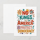 Geen Koning In Amerika Amerikaanse Democratie Notitiekaartje (Voorkant / Achterkant)