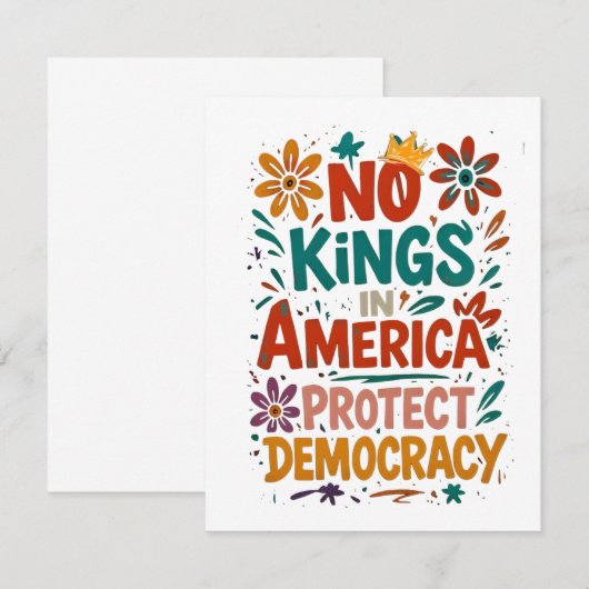 Geen Koning In Amerika Amerikaanse Democratie Notitiekaartje (Voorkant / Achterkant)