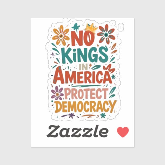 Geen Koning In Amerika Amerikaanse Democratie Sticker (Vel)