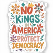 Geen Koning In Amerika Amerikaanse Democratie Sticker (Voorkant)