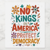 Geen Koning In Amerika Amerikaanse Democratie Wijn Etiket (Enkel label)
