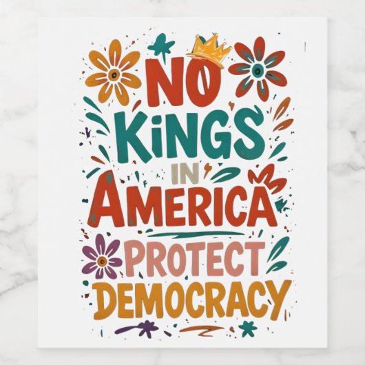 Geen Koning In Amerika Amerikaanse Democratie Wijn Etiket (Enkel label)