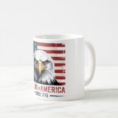 Geen koning in Amerika Eagle Flag Art Koffiemok (Voorkant rechts)