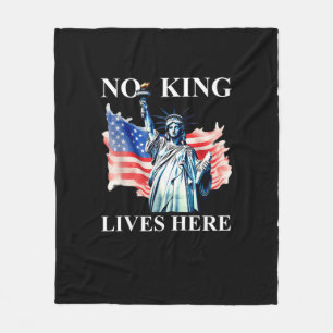 Geen Koning Leeft in Amerika Vrijheidsvlag Patriot Fleece Deken