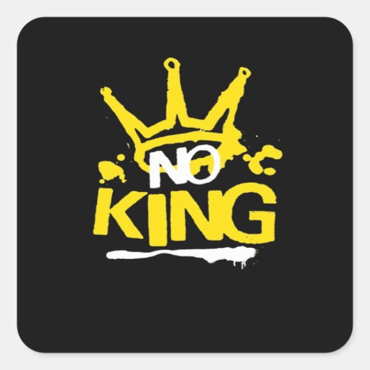 Geen Koning Minimalistisch Schoon Vierkante Sticker (Voorkant)