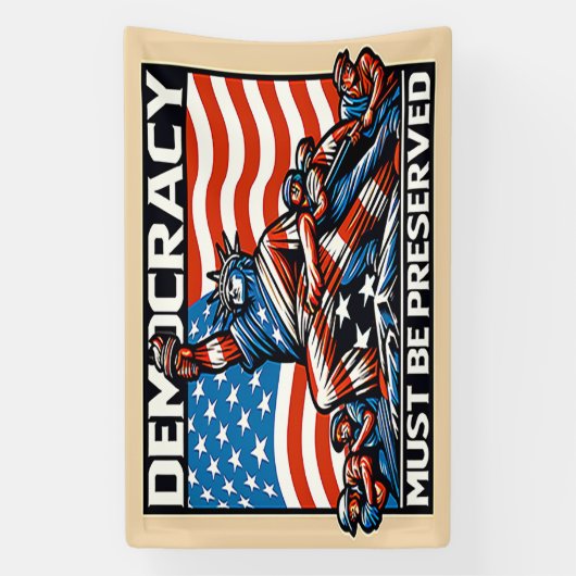 Geen koning redt de democratie spandoek (Verticaal)