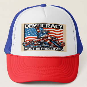 Geen koning redt de democratie trucker pet