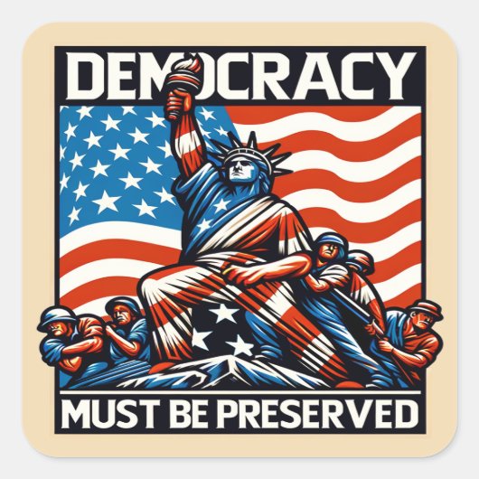 Geen koning redt de democratie vierkante sticker (Voorkant)