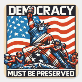 Geen koning redt de democratie vierkante sticker