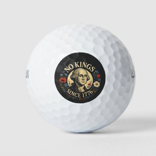 Geen Koning Sinds 1776 Amerikaanse Democratie Prot Golfballen (Voorkant)