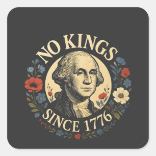 Geen Koning Sinds 1776 Amerikaanse Democratie Prot Vierkante Sticker