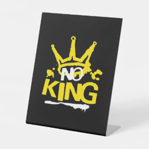 Geen Koning Vintage Stijl Reclamebord Met Voetstuk