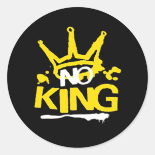 Geen Koning Vintage Stijl Ronde Sticker