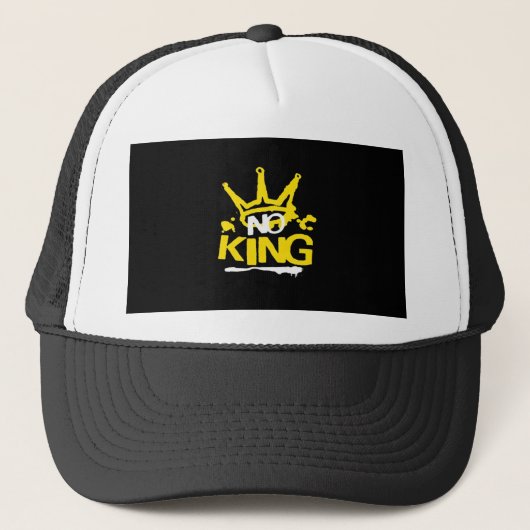 Geen Koning Vintage Stijl Trucker Pet (Voorkant)