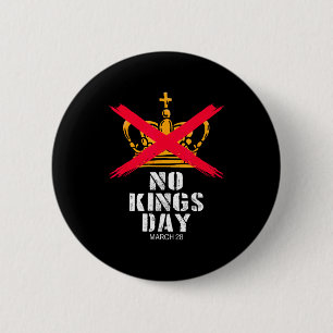 Geen koningen 28 maart 2026 geen koningen dag grap ronde button 5,7 cm