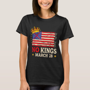 Geen koningen 28 maart 2026 geen koninginnedag us  t-shirt