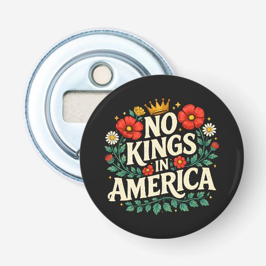 Geen Koningen Amerika Button Flesopener (Voorkant)