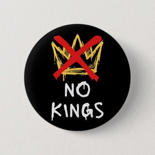 Geen Koningen Amerika Protest Democratie Anti-Trum Ronde Button 5,7 Cm