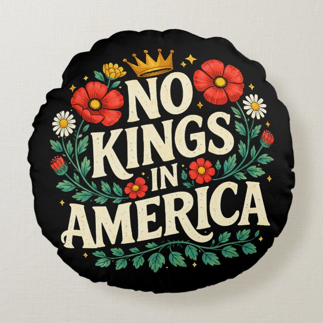Geen Koningen Amerika Rond Kussen (Voorkant)
