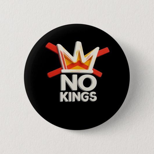 Geen Koningen Anti Minimaal Schoon Design Ronde Button 5,7 Cm (Voorkant)