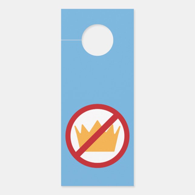 GEEN KONINGEN! anti-Trump blauw Deurhanger (Voorkant)