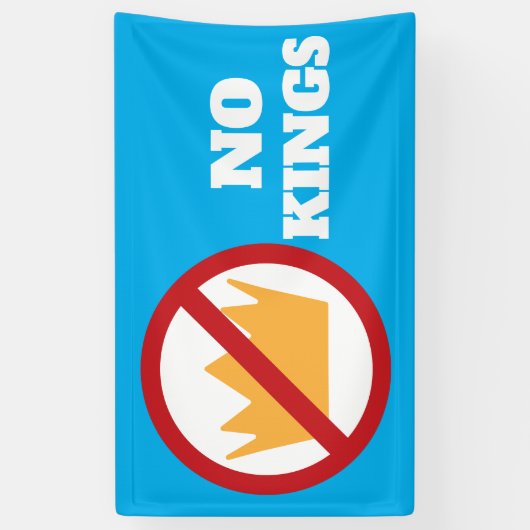 GEEN KONINGEN! anti-Trump blauw Spandoek (Verticaal)