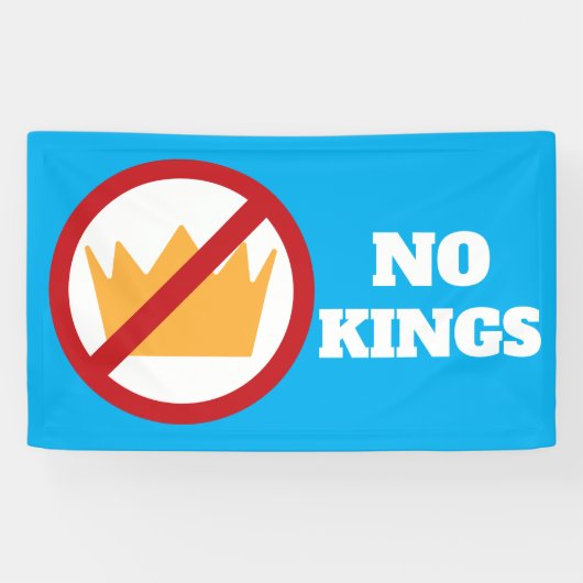 GEEN KONINGEN! anti-Trump blauw Spandoek (Horizontaal)