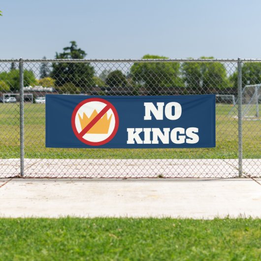 GEEN KONINGEN! Anti-Trump DK Blue OD Spandoek (Insitu)