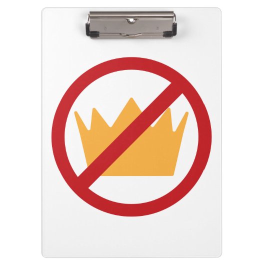 GEEN KONINGEN! anti-Trump Klembord (Voorkant)