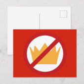 GEEN KONINGEN! Anti-Trump Red Briefkaart (Voorkant / Achterkant)