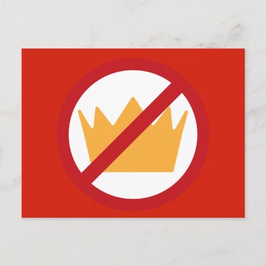 GEEN KONINGEN! Anti-Trump Red Briefkaart (Voorkant)