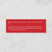 GEEN KONINGEN! Anti-Trump Square Leave-Behind aang Mini Visitekaartje (Achterkant)