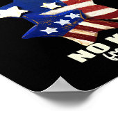 Geen Koningen Democratie Rood Wit en Blauw Sterren Poster (Hoek)