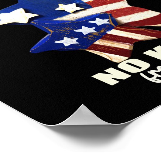 Geen Koningen Democratie Rood Wit en Blauw Sterren Poster (Hoek)