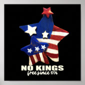 Geen Koningen Democratie Rood Wit en Blauw Sterren Poster (Voorkant)