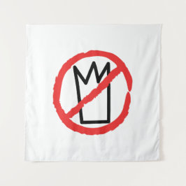 Geen koningen demonstratie logo ontwerp wandkleed