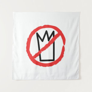 Geen koningen demonstratie logo ontwerp wandkleed