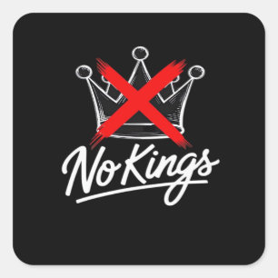 Geen Koningen Eenvoudige Kroon Met Kruis Artistiek Vierkante Sticker