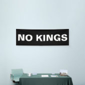 Geen koningen, gedurfd politiek protest spandoek (Beurs)