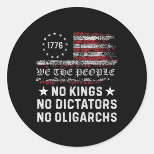 Geen koningen, geen dictators, geen oligarchen in ronde sticker