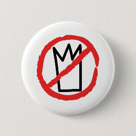 Geen koningen, geen kronen demonstratie ronde button 5,7 cm