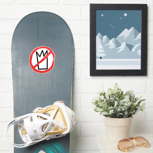 Geen koningen, geen kronen sticker (Snowboard)
