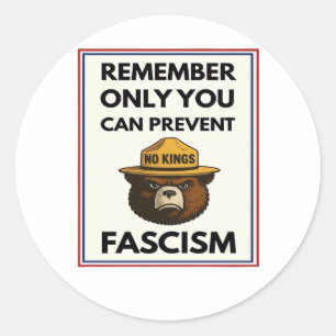 Geen koningen herinneren alleen jij kan fascisme v ronde sticker