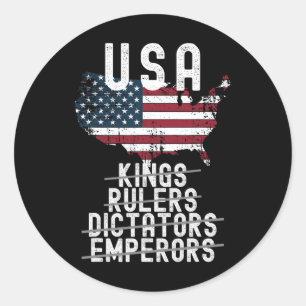 Geen koningen in Amerika1 Ronde Sticker