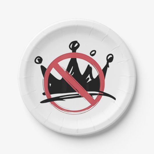 Geen koningen in Amerika 2025 4 juli  Papieren Bordje (Voorkant)