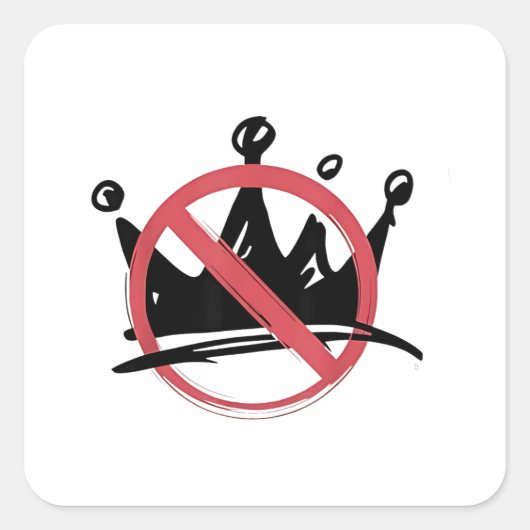 Geen koningen in Amerika 2025 4 juli Vierkante Sticker (Voorkant)